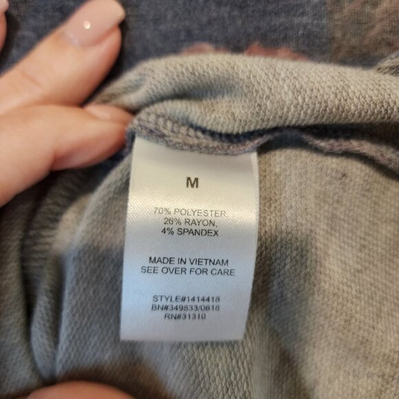 Fortune Ivy Dress Charcoal Gray Pink Floral Knee Length A-Line Beach Size Medium - Picture 5 of 7